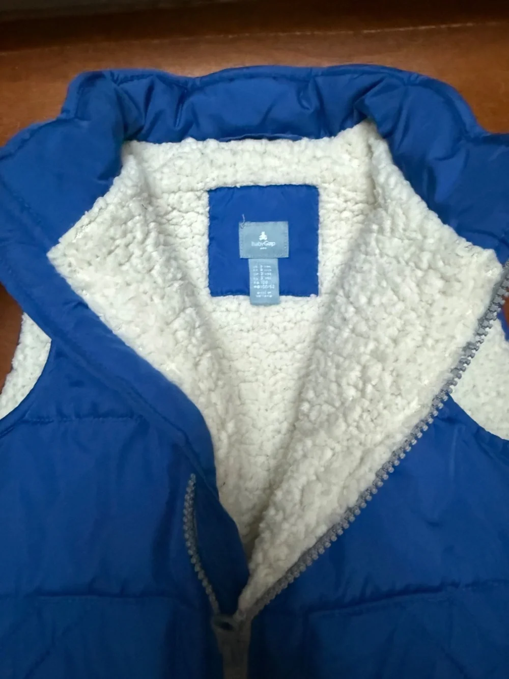 Baby GAP blue Sherpa lined vest